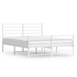 Berkfield Home Metal Bed Frame with Headboard & Footboard White 160x200 cm - thumbnail 2