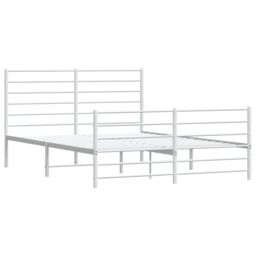 Berkfield Home Metal Bed Frame with Headboard & Footboard White 160x200 cm - thumbnail 5