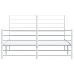 Berkfield Home Metal Bed Frame with Headboard & Footboard White 160x200 cm - thumbnail 6