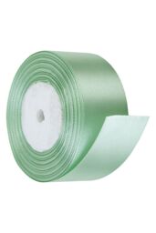 Neel Blue Double Sided Satin Polyester Ribbon Roll, 50mm x 25 Metres in Mint - thumbnail 3