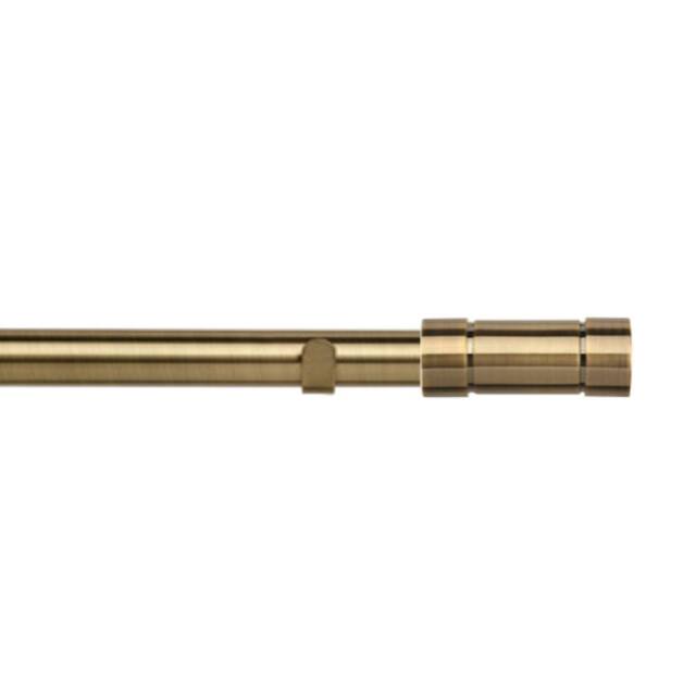 New Edge Blinds 28mm Fixed Length Metal Eyelet Curtain Pole Set - Aspect Finial in Metallics - Size: 50 cm - image 1
