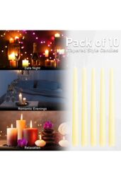Deco Express Set Of 10 Taper Candles in Beige - thumbnail 5