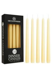 Deco Express Set Of 10 Taper Candles in Beige - thumbnail 1