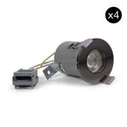 SE Home 4 PACK - Black Nickel GU10 Fire Rated Downlight - IP65 - thumbnail 1