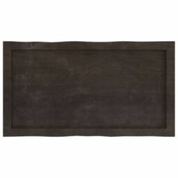 Berkfield Home Table Top Dark Grey 80x40x(2-6) cm Treated Solid Wood Live Edge in Dark Brown - thumbnail 4