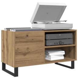 Berkfield Home Record Cabinet Artisan Oak 84.5x38x48 cm Engineered Wood in Brown - thumbnail 2