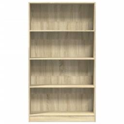 Berkfield Home Bookcase Sonoma Oak 80x24x143 cm Engineered Wood in Light Oak - Size: 80 x 24 x 143 cm - thumbnail 4