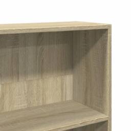 Berkfield Home Bookcase Sonoma Oak 80x24x143 cm Engineered Wood in Light Oak - Size: 80 x 24 x 143 cm - thumbnail 7