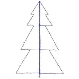 Berkfield Home Bright Christmas Cone Tree 200 LEDs Indoor & Outdoor 98x150 cm in Blue - thumbnail 6