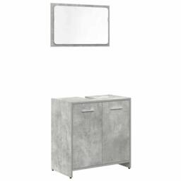 Berkfield Home Durable 3 Piece Bathroom Furniture Set Concrete Grey Engineered Wood - thumbnail 6