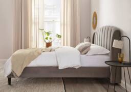 DS Living Siena Winged Grey Upholstered Bed Frame - Size: Double - thumbnail 3