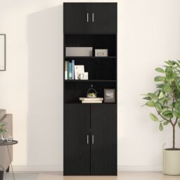 Berkfield Home Wall Cabinet Black Oak 70x42, 5x40 cm Engineered Wood - thumbnail 4