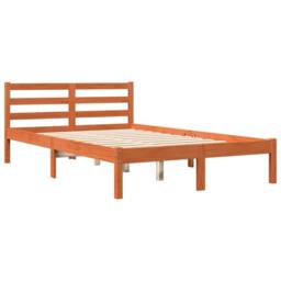 Berkfield Home Beautiful Bed Frame without Mattress Wax Brown 120x200 cm Solid W - thumbnail 1