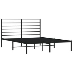 Berkfield Home Metal Bed Frame with Headboard Black 120x190 cm Small Double - thumbnail 5