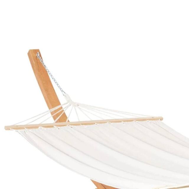 FLAVORA Outdoor Garden Hammock with Wooden Stand Swing Hanging Bed in Natural - Size: 0.6m2 - image 1