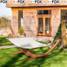 FLAVORA Outdoor Garden Hammock with Wooden Stand Swing Hanging Bed in Natural - Size: 0.6m2 - thumbnail 2