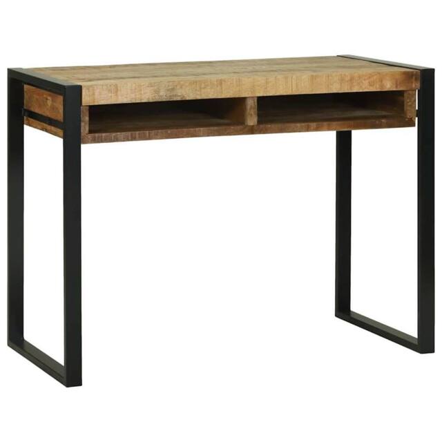 Berkfield Home Dressing Table with Mirror 100x50x75 cm Solid Rough Wood Mango in Brown - Size: 100 x 50 x 75 cm - image 1