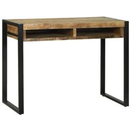 Berkfield Home Dressing Table with Mirror 100x50x75 cm Solid Rough Wood Mango in Brown - Size: 100 x 50 x 75 cm - thumbnail 4