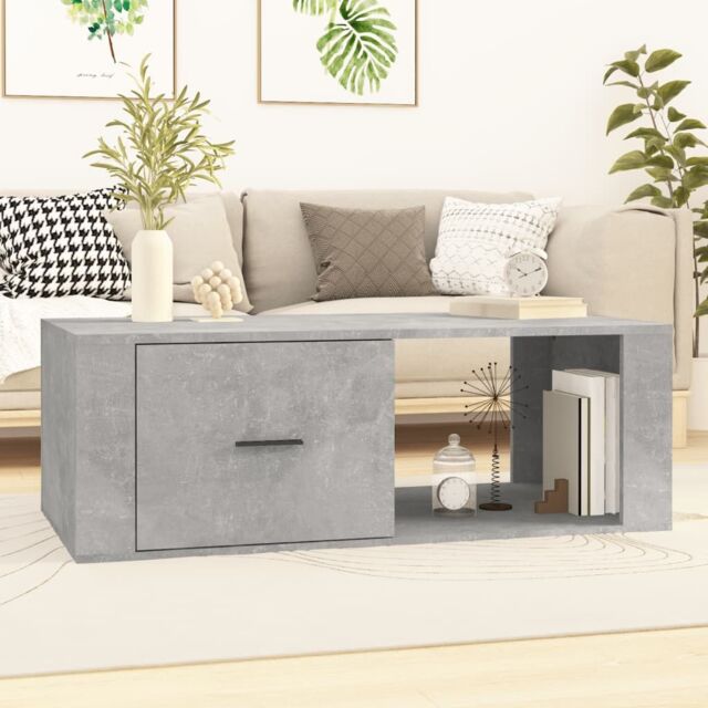 Berkfield Home Coffee Table Concrete Grey 100x50.5x35 cm Engineered Wood - image 1