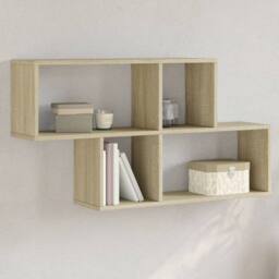 Berkfield Home Wall Shelf Sonoma Oak 100x20x53 cm Engineered Wood in Light Tan - Size: 100 x 20 x 53 cm - thumbnail 2