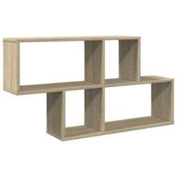 Berkfield Home Wall Shelf Sonoma Oak 100x20x53 cm Engineered Wood in Light Tan - Size: 100 x 20 x 53 cm - thumbnail 1