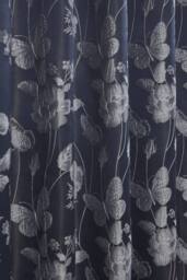 New Edge Blinds Meadows Lined Eyelet Jacquard Curtains in Navy - Size: 117 cm width x 183 cm drop