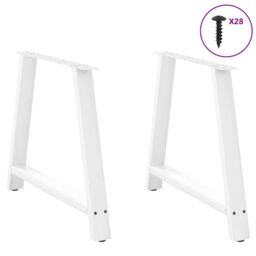 Berkfield Home Coffee Table Legs A-Shaped 2 pcs White¬†90x(72-73) cm Steel in White - thumbnail 3