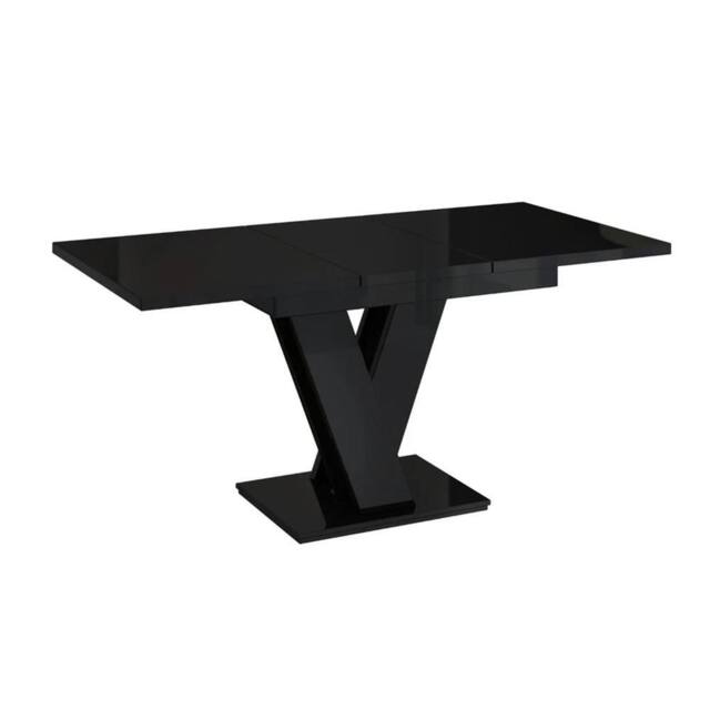 Nordara Black Gloss Extendable Dining Table 120-160 cm - Size: 0.6m2 - image 1