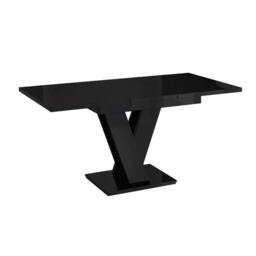 Nordara Black Gloss Extendable Dining Table 120-160 cm - Size: 0.6m2 - thumbnail 1