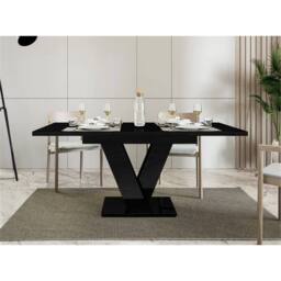 Nordara Black Gloss Extendable Dining Table 120-160 cm - Size: 0.6m2 - thumbnail 5