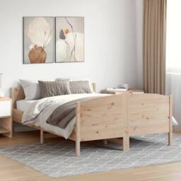 Berkfield Home Beautiful Bed Frame without Mattress 120x190 cm Small Double Soli in Light Tan - thumbnail 2