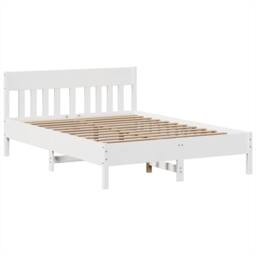 Berkfield Home Decorative Bed Frame without Mattress White 150x200 cm King Size - thumbnail 5