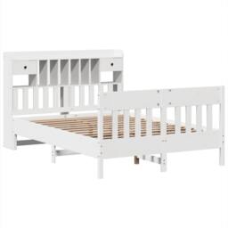 Berkfield Home Decorative Bed Frame without Mattress White 150x200 cm King Size - thumbnail 1