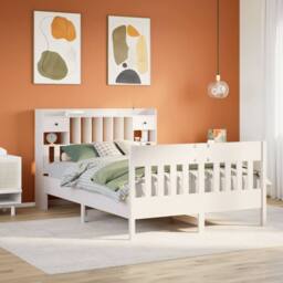 Berkfield Home Decorative Bed Frame without Mattress White 150x200 cm King Size - thumbnail 2
