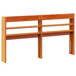 Berkfield Home Headboard with Shelves Wax Brown 135 cm Solid Wood Pine - thumbnail 5