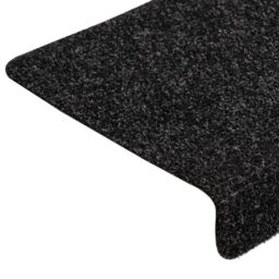 Berkfield Home Stair Mats 15 pcs Needle Punch 65x21x4 cm Black - Size: Medium - thumbnail 5