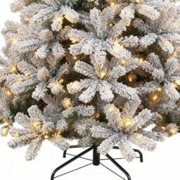 Shatchi 4Ft Pre-Lit Yukon Snow Pine Christmas Tree with Warm White LEDs - thumbnail 7