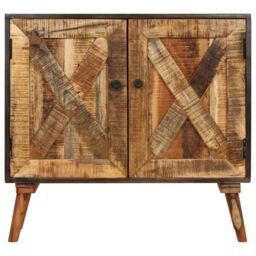 Berkfield Home Sideboard Solid Mango Wood 85x30x75 cm in Brown - Size: 85 x 30 x 75 cm - thumbnail 2