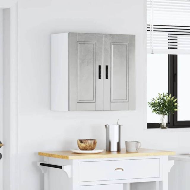 Berkfield Home Kitchen Wall Cabinet Porto Concrete Grey Engineered Wood - image 1