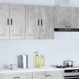 Berkfield Home Kitchen Wall Cabinet Porto Concrete Grey Engineered Wood - thumbnail 3
