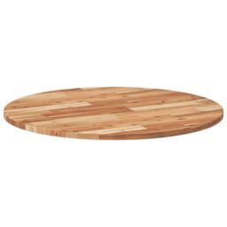 Berkfield Home Table Top Round √ò80x2 cm Solid Wood Acacia in Brown - Size: 80x2 cm - thumbnail 5