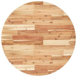Berkfield Home Table Top Round √ò80x2 cm Solid Wood Acacia in Brown - Size: 80x2 cm - thumbnail 2