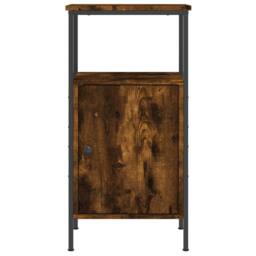 Berkfield Home Durable Bedside Cabinets 2 pcs Smoked Oak 41x31x80 cm Engineered Wood in Brown - Size: 41 x 31 x 80 cm - thumbnail 6