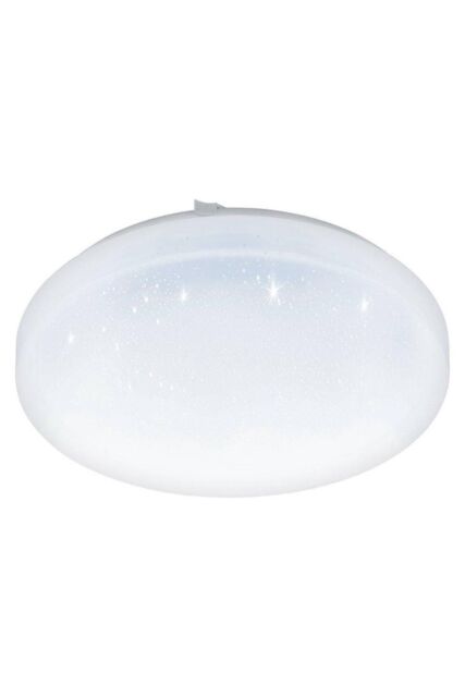 Eglo Frania-S Metal & Plastic With Crystal Effect Integrated LED Flush Light in White - image 1