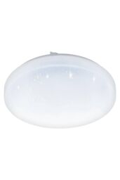 Eglo Frania-S Metal & Plastic With Crystal Effect Integrated LED Flush Light in White - thumbnail 1