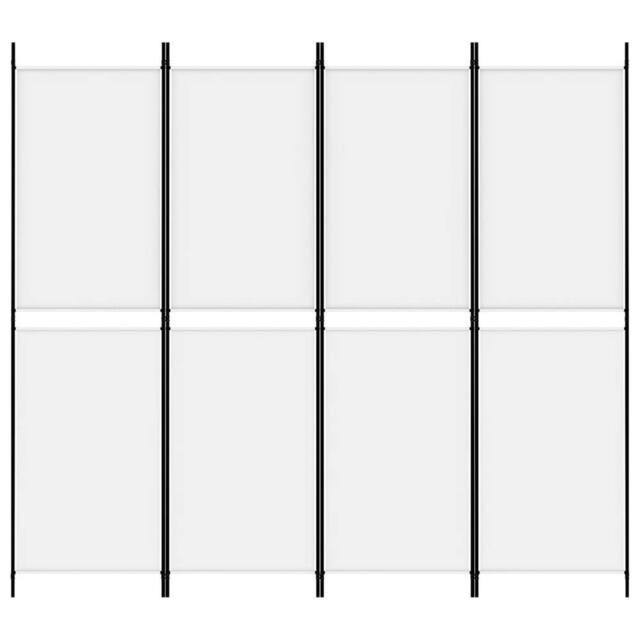 Berkfield Home Durable 4-Panel Room Divider White 200x180 cm Fabric - image 1