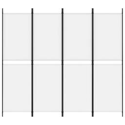 Berkfield Home Durable 4-Panel Room Divider White 200x180 cm Fabric - thumbnail 1