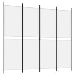 Berkfield Home Durable 4-Panel Room Divider White 200x180 cm Fabric - thumbnail 3