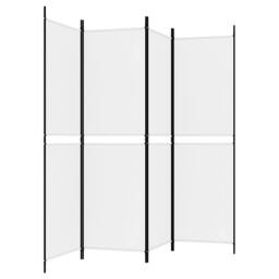 Berkfield Home Durable 4-Panel Room Divider White 200x180 cm Fabric - thumbnail 4
