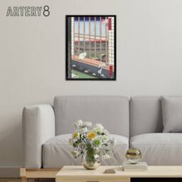 "Artery8 Revelers Return Festival Japanese Framed Canvas Wall Art Print Hiroshige - Size: W12"" x H16""" - thumbnail 3